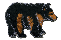 Jumbo 5-1/2 inch round embroidered WB patch Brown Bear